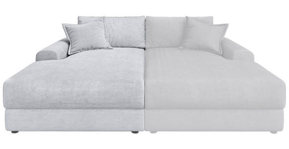 BIGSOFA Cord Hellgrau  - Hellgrau/Schwarz, MODERN, Kunststoff/Textil (117/93/190cm) - Carryhome
