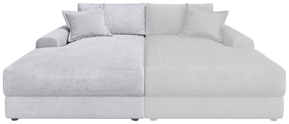 BIGSOFA Cord Hellgrau  - Hellgrau/Schwarz, MODERN, Kunststoff/Textil (117/93/190cm) - Carryhome