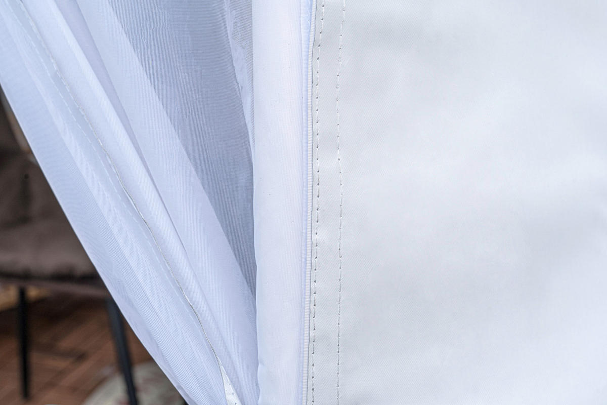 PAVILLON 372/250/372 cm Aluminium  - Silberfarben/Weiß, Basics, Textil/Metall (372/250/372cm)