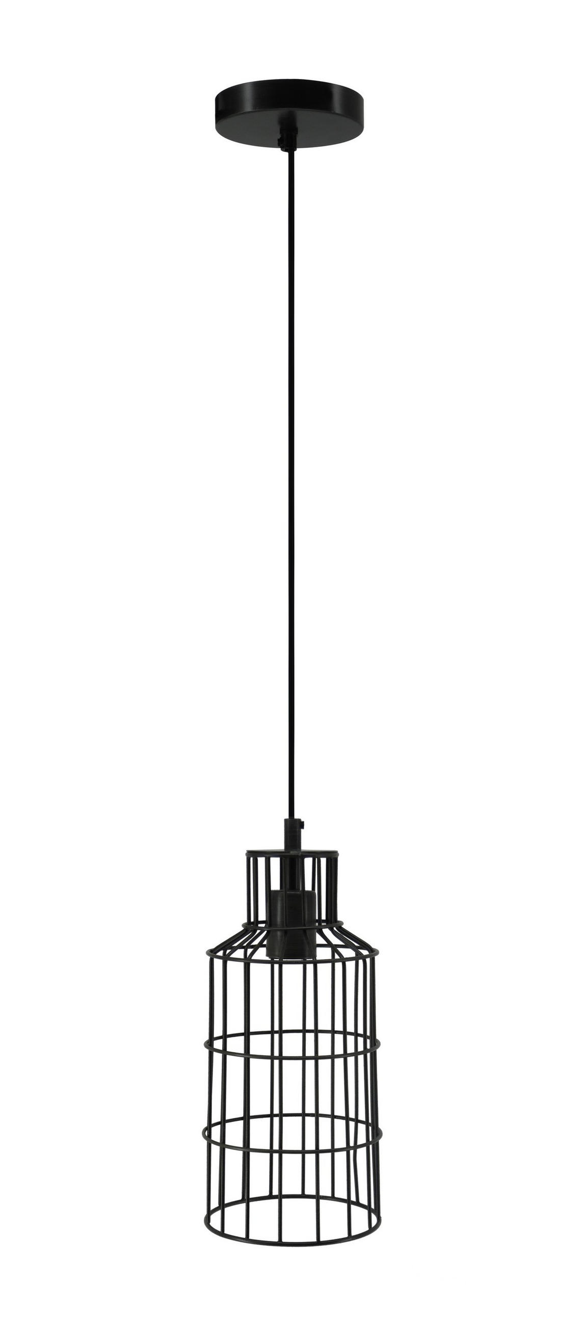 HÄNGELEUCHTE 15/15/34 cm  - Schwarz, Trend, Metall (15/15/34cm) - Kayoom