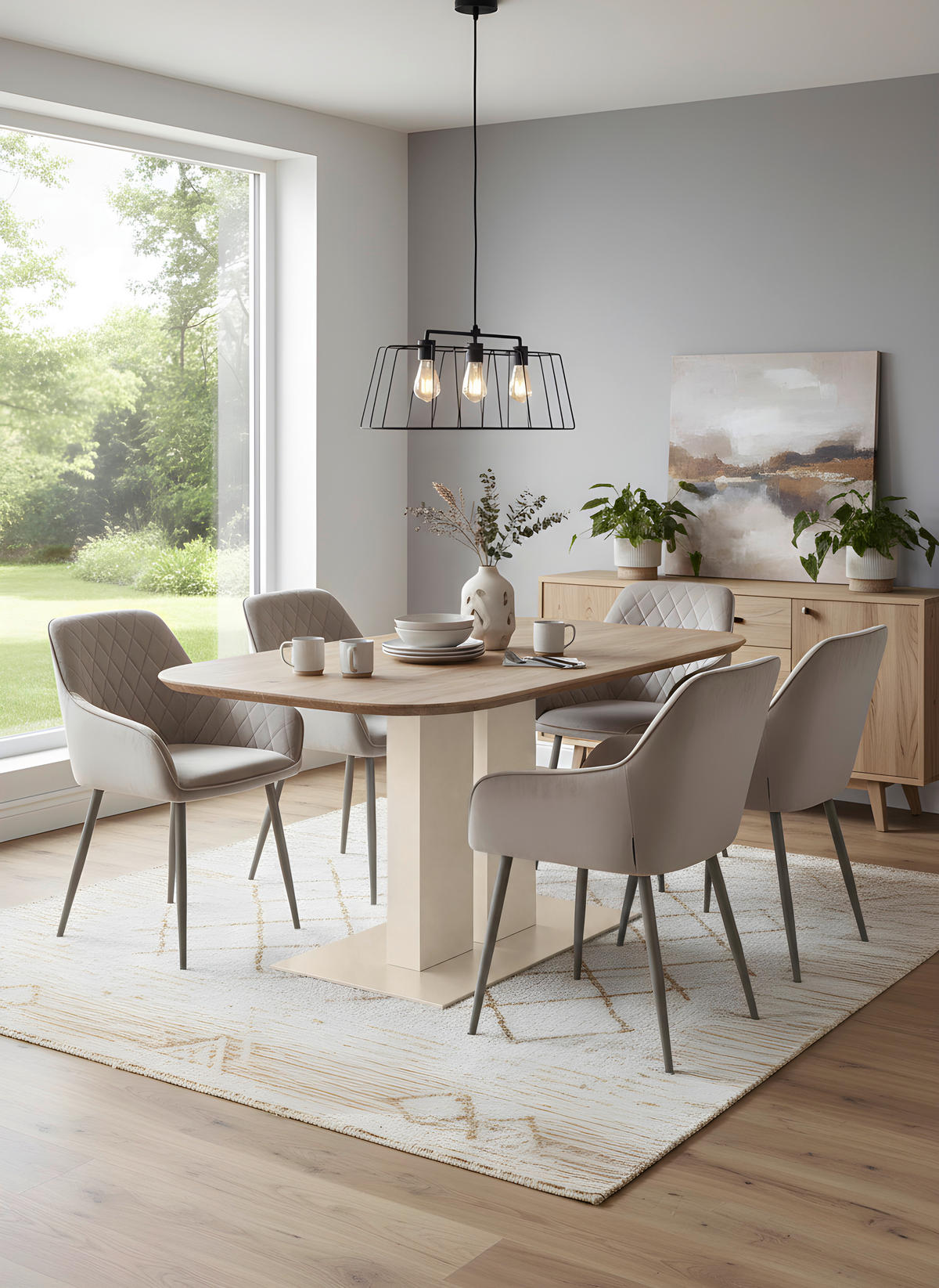 ESSTISCH 160/95/76 cm Echtholz  Holz, Metall rechteckig Creme, Akaziefarben  - Creme/Akaziefarben, MODERN, Holz/Metall (160/95/76cm) - Lomoco