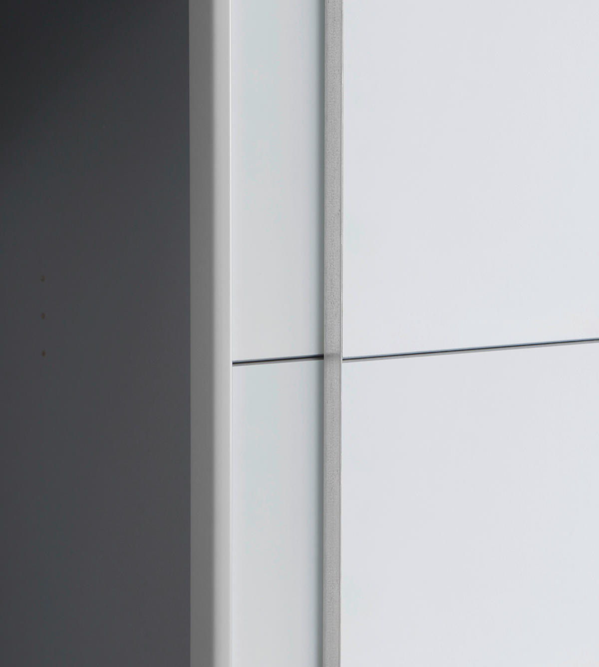 GARDEROB 270/210/61 cm 4-dörrar - vit/aluminiumfärg, Modern, metall/trämaterial (270/210/61cm) - MID.YOU