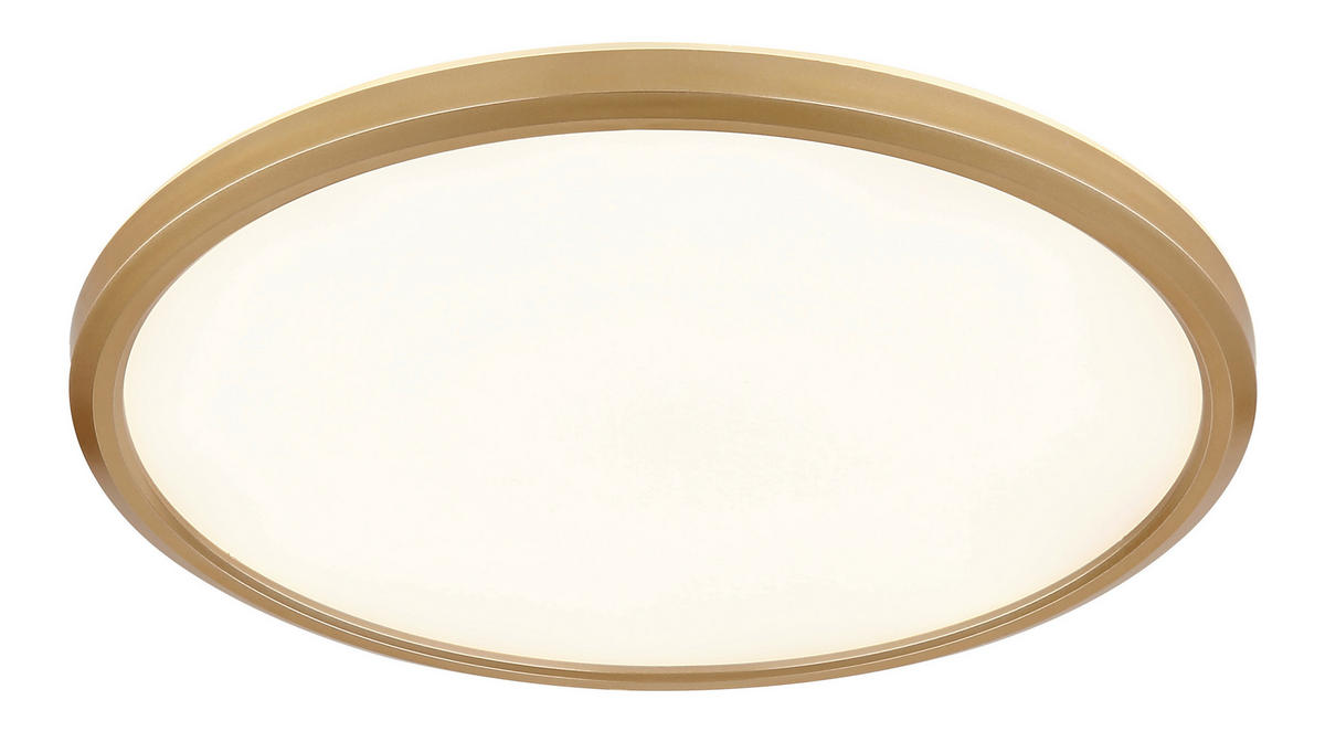 LED-DECKENLEUCHTE 18 W  29.4/2.5 cm    - Weiss/Messingfarben, Konventionell, Kunststoff (29.4/2.5cm) - Globo