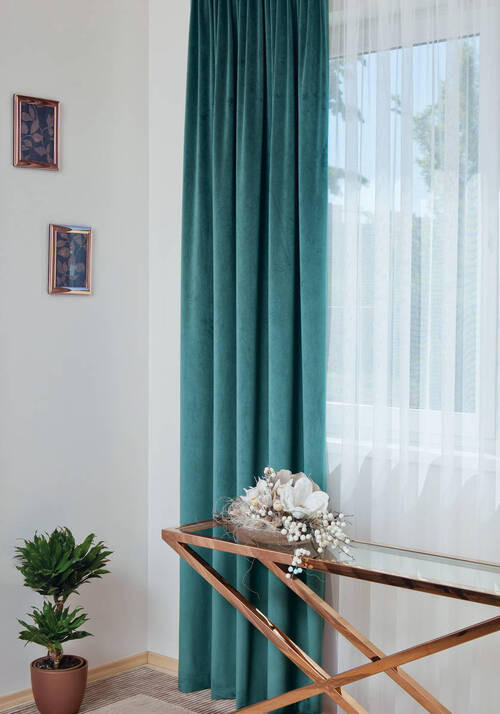 DRAPERIE CONFECȚIONATĂ obscuritate  - turcoaz, Basics, textil (140/250cm)