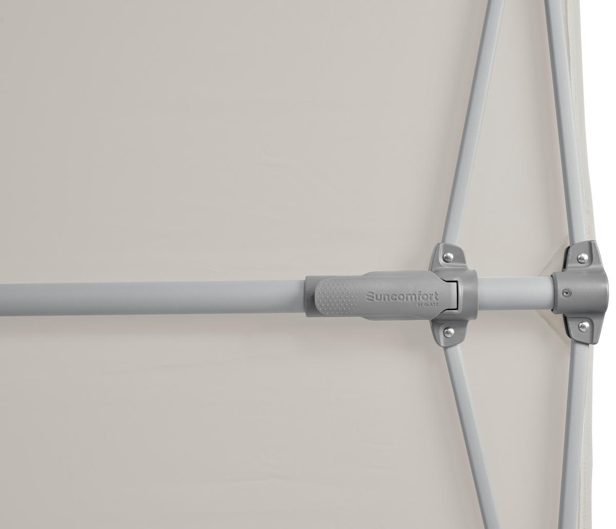 SONNENSCHIRM  195/140 cm  - Platinfarben/Hellgrau, KONVENTIONELL, Metall (195/140cm) - Suncomfort by Glatz