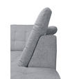ECKSOFA Hellgrau Chenille  - Chromfarben/Hellgrau, KONVENTIONELL, Kunststoff/Textil (260/205cm) - Carryhome