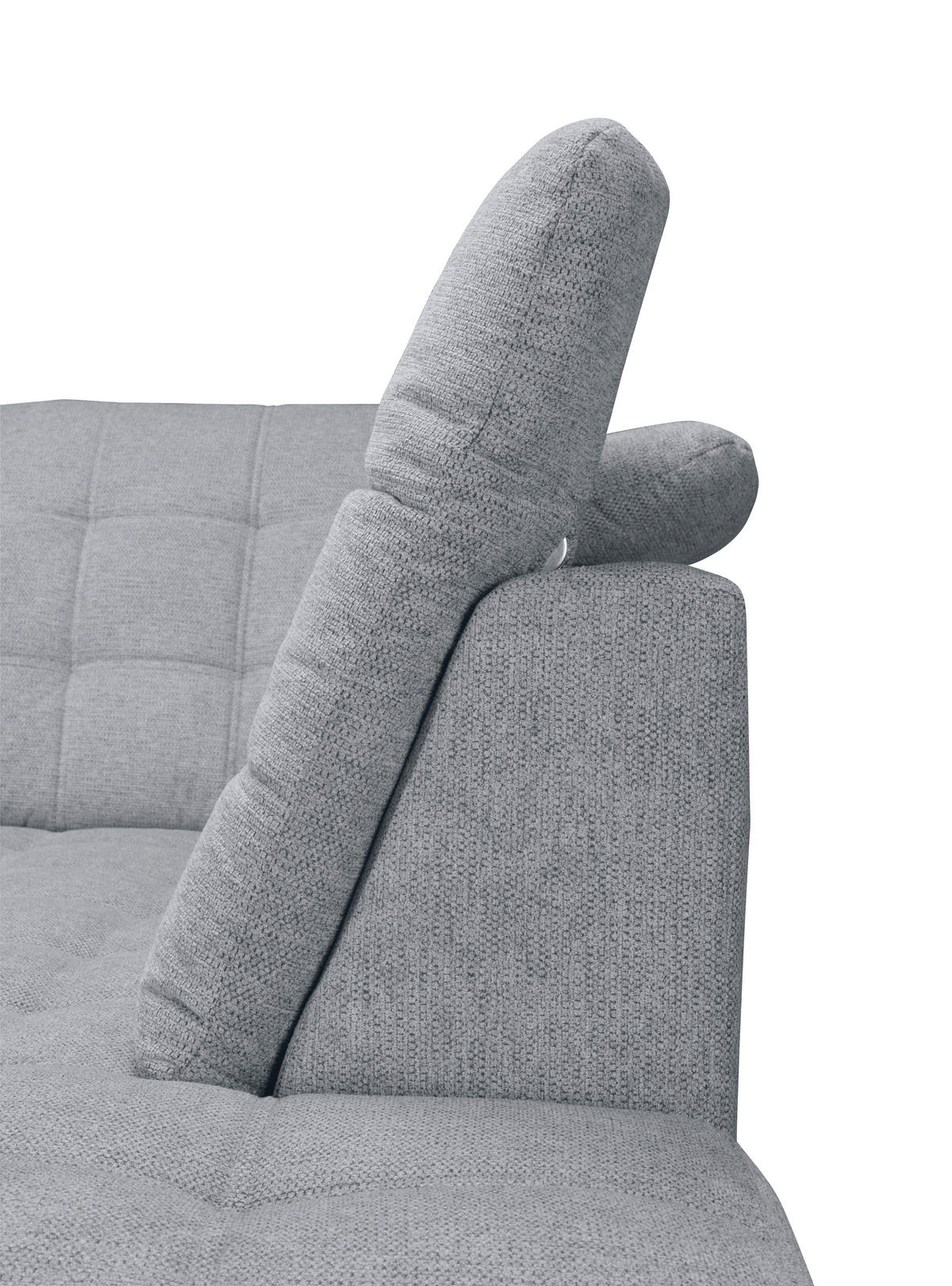 ECKSOFA Hellgrau Chenille  - Chromfarben/Hellgrau, KONVENTIONELL, Kunststoff/Textil (260/205cm) - Carryhome