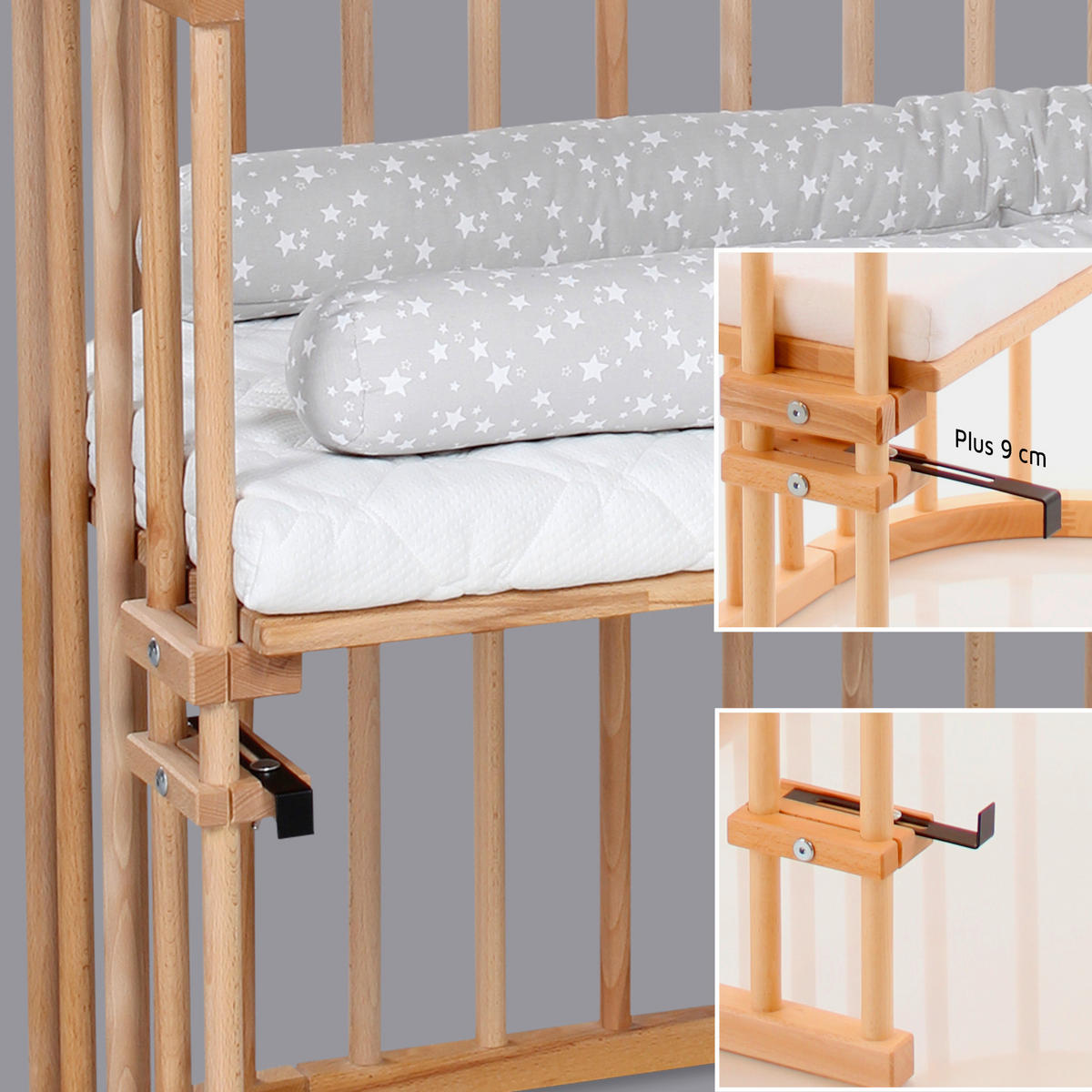 BEISTELLBETT  96/54/79 cm  - Kernbuche, Basics, Holz (96/54/79cm) - Babybay