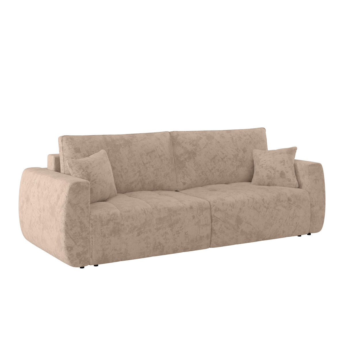 SCHLAFSOFA  mit Stoffauswahl Webstoff Beige  - Beige/Schwarz, MODERN, Holz/Textil (245/74-90/104cm) - MID.YOU