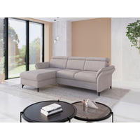 ECKSOFA Chenille Silberfarben  - Silberfarben/Schwarz, Konventionell, Textil/Metall (166/253cm) - Sit & More