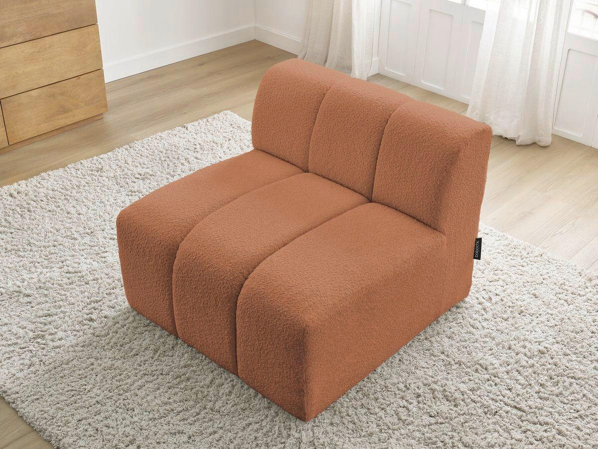 SOFAELEMENT ANNECY Bouclé Orange  - Schwarz/Orange, MODERN, Kunststoff/Textil (91/72/91cm)