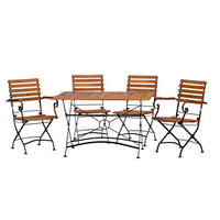 GARTENTISCHGRUPPE AkazieEisen  - Anthrazit/Akaziefarben, Basics, Holz/Metall (120/75/80cm) - Gardenson