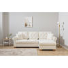 ECKSOFA in Creme  - Buchefarben/Creme, Design, Holz/Textil (266/161cm) - MID.YOU