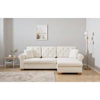 ECKSOFA Arles Creme  - Buchefarben/Creme, Design, Holz/Textil (266/161cm) - MID.YOU