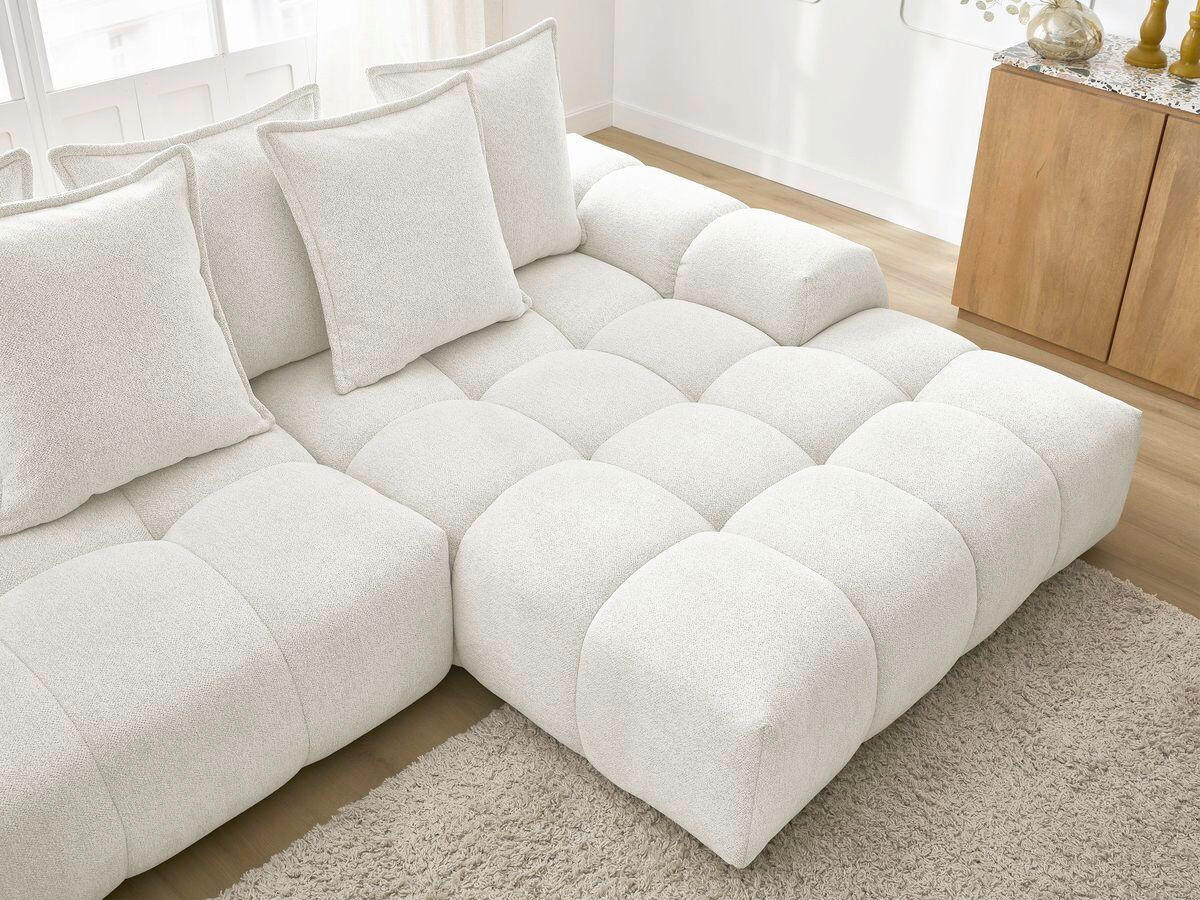 ECKSCHLAFSOFA EVEREST  mit Rücken echt, Armteil links, Armteil rechts Flachgewebe Weiß  - Schwarz/Weiß, MODERN, Kunststoff/Textil (318/180cm) - Livetastic