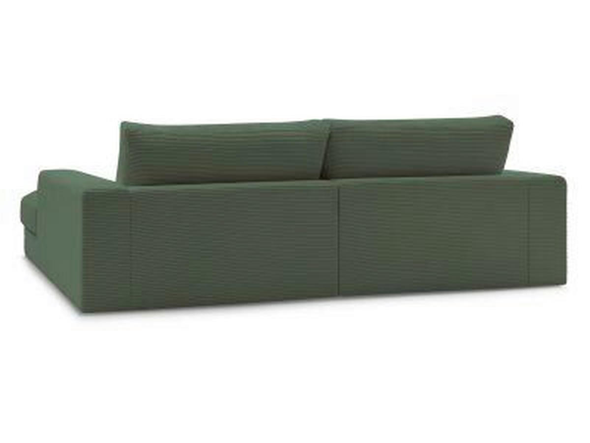ECKSOFA  LEONARD Dunkelgrün Cord  - Dunkelgrün/Schwarz, MODERN, Kunststoff/Textil (159/274cm)