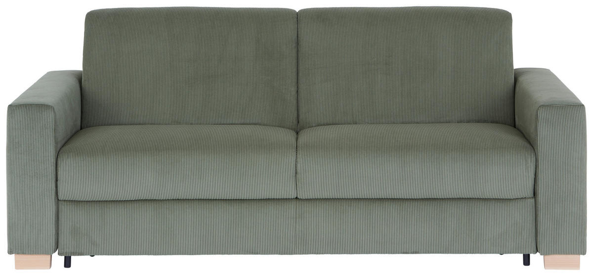 SCHLAFSOFA Grün  - Schwarz/Naturfarben, MODERN, Holz (198/84/96cm) - Livetastic