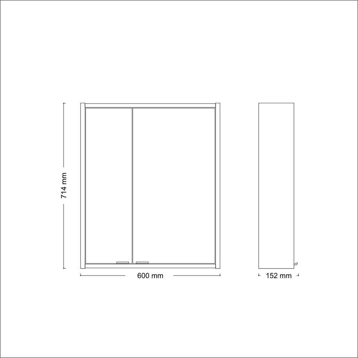 SPIEGELSCHRANK 60/71,4/15,2 cm  - Chromfarben/Weiß, KONVENTIONELL, Glas/Holz (60/71,4/15,2cm) - Xora