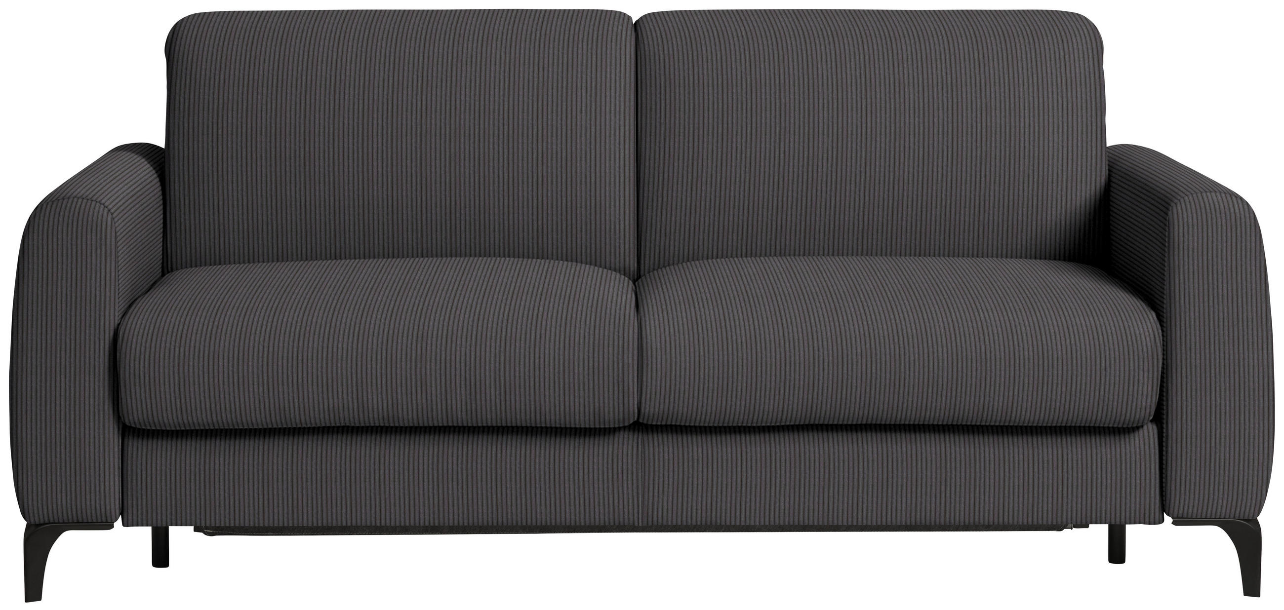 SCHLAFSOFA Cord Graphitfarben  - Schwarz/Graphitfarben, Konventionell, Holz/Textil (203/88/102cm) - Novel