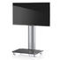 TV-RACK Schwarz, Silberfarben - Silberfarben/Schwarz, KONVENTIONELL, Glas/Metall (100/60/44cm)