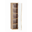MIDISCHRANK 30/130/35 cm - Eiche Wotan/Silberfarben, Natur, Holzwerkstoff/Kunststoff (30/130/35cm) - Xora