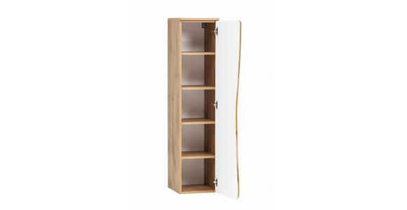 MIDISCHRANK 30/130/35 cm - Eiche Wotan/Silberfarben, Natur, Holzwerkstoff/Kunststoff (30/130/35cm) - Xora