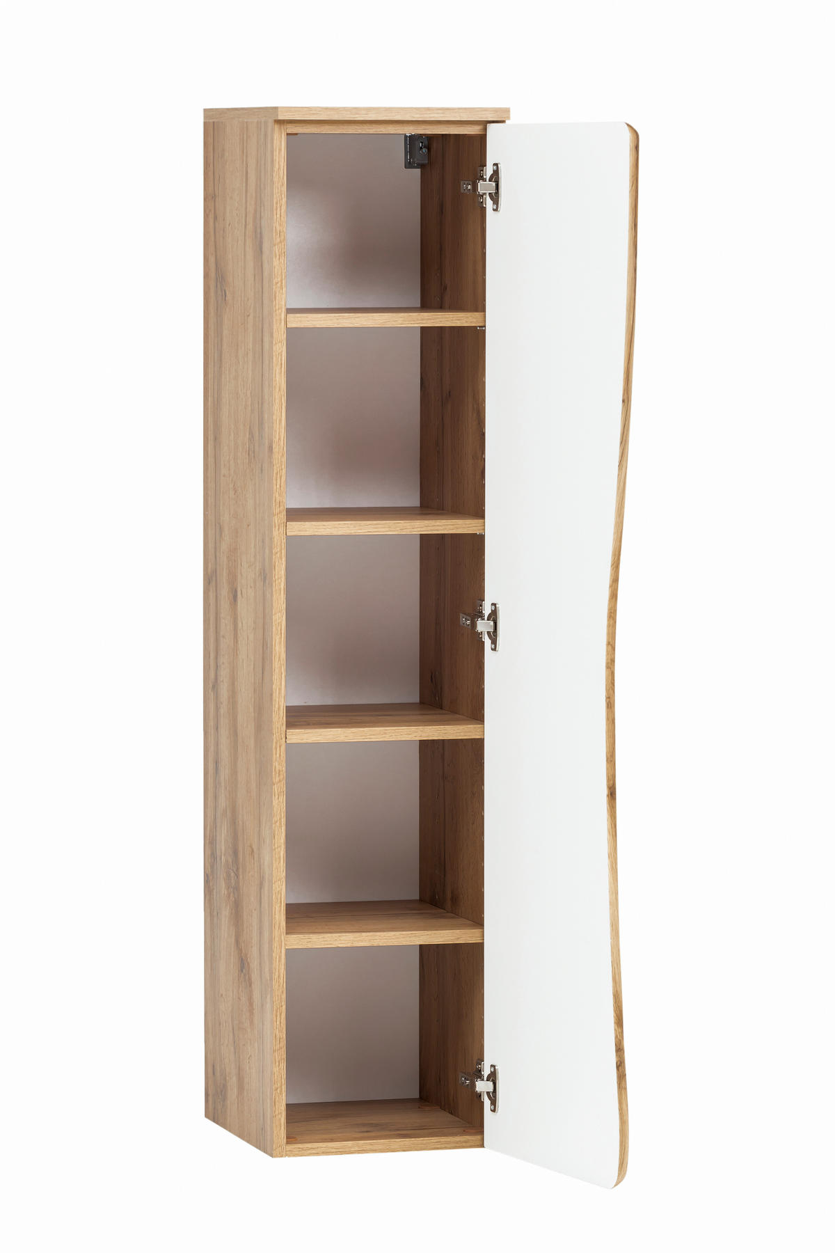 MIDISCHRANK 30/130/35 cm  - Eiche Wotan/Silberfarben, Natur, Holzwerkstoff/Kunststoff (30/130/35cm) - Xora