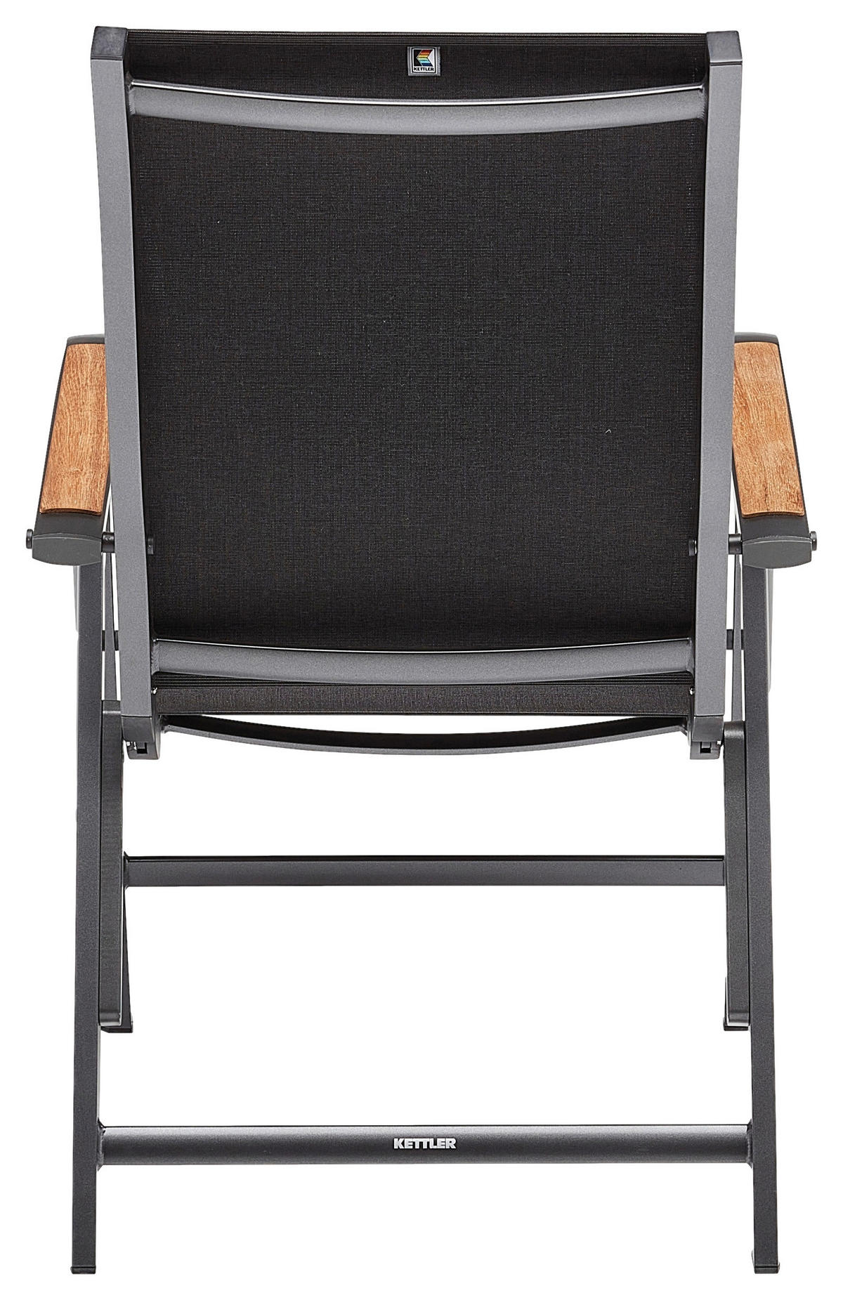 KLAPPSESSEL Netzbespannung Teakholz Hartholz Anthrazit  - Anthrazit/Naturfarben, Basics, Holz/Textil (50/110/65cm) - Kettler