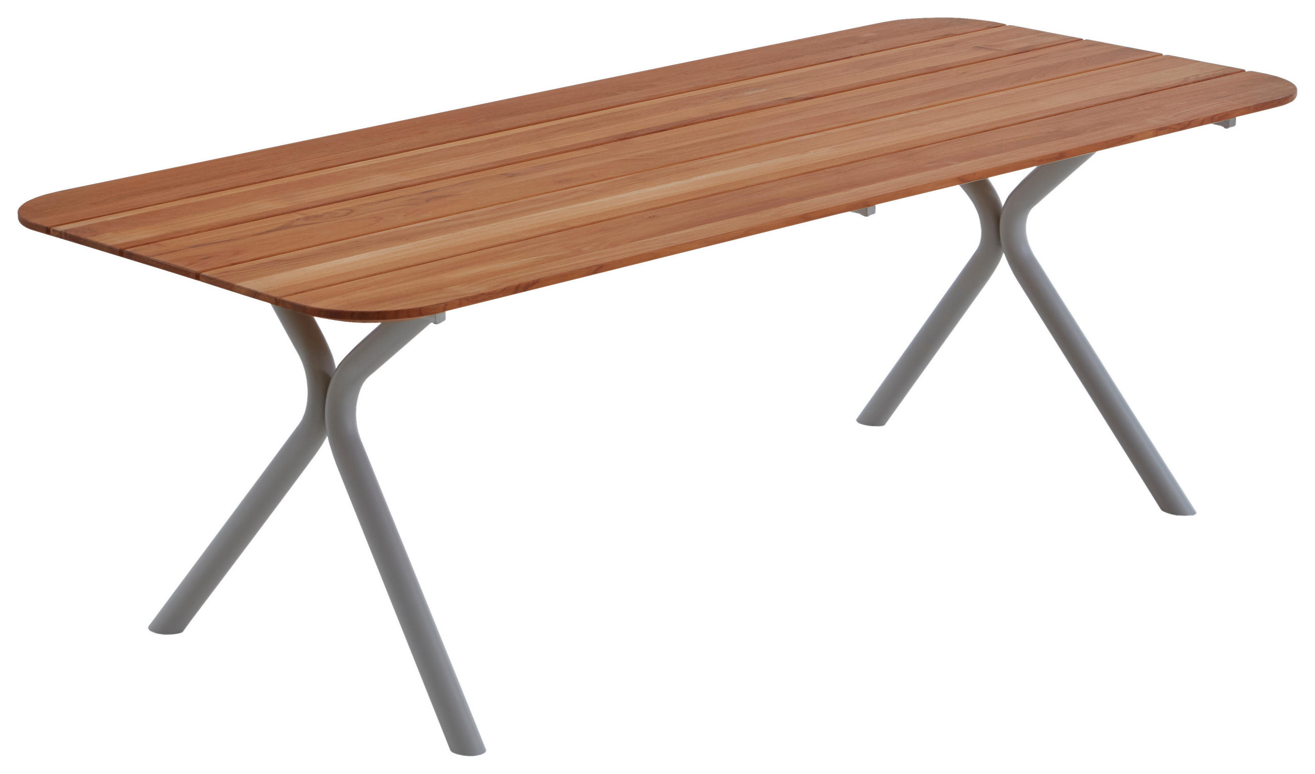 GARTENTISCH 200/95/76 cm Holz rechteckig  - Silberfarben/Weiß, Design, Holz/Metall (200/95/76cm)