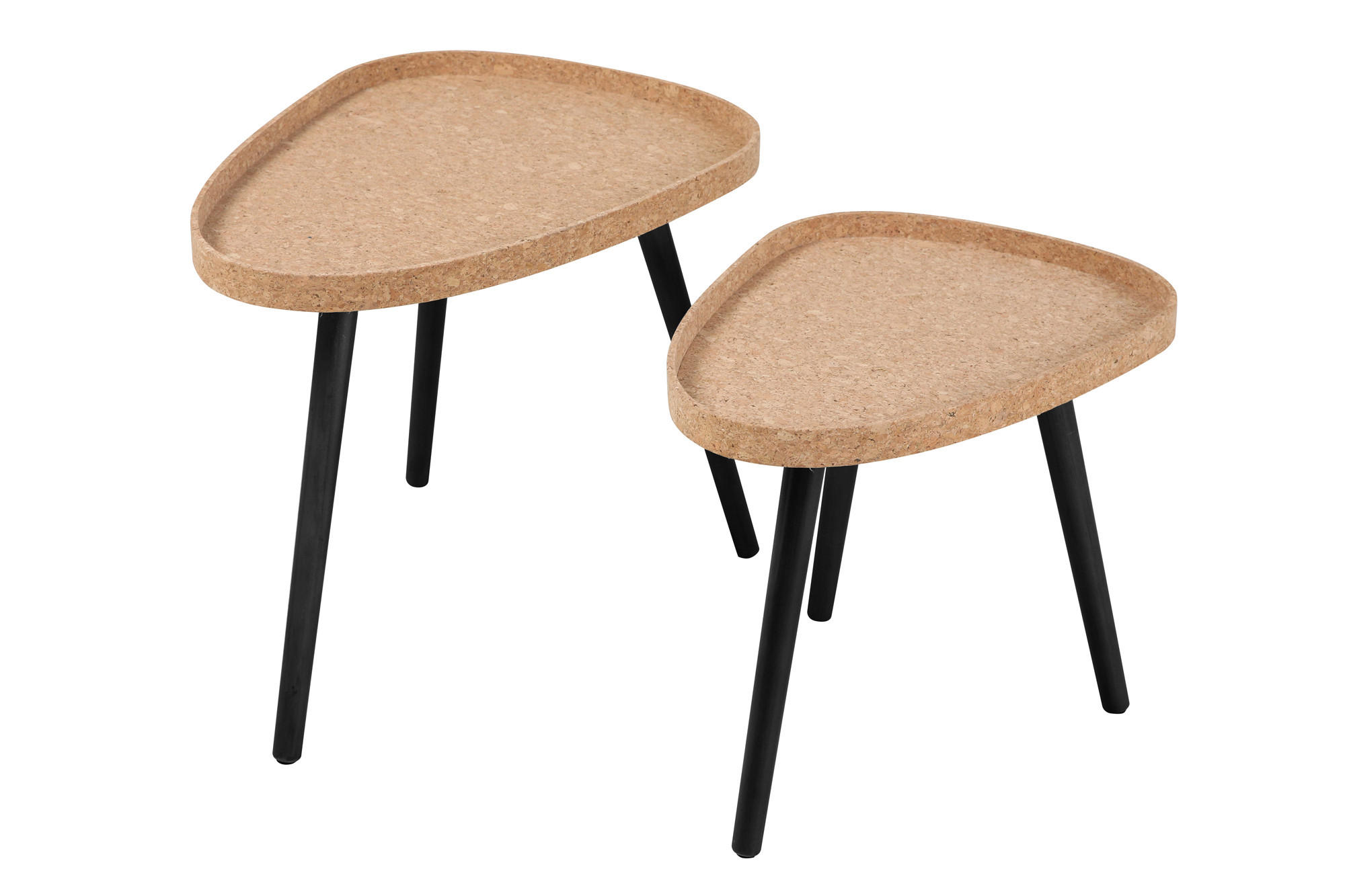 Livetastic Beistelltischset Natur, Schwarz 40-35x44-38x50-45 cm