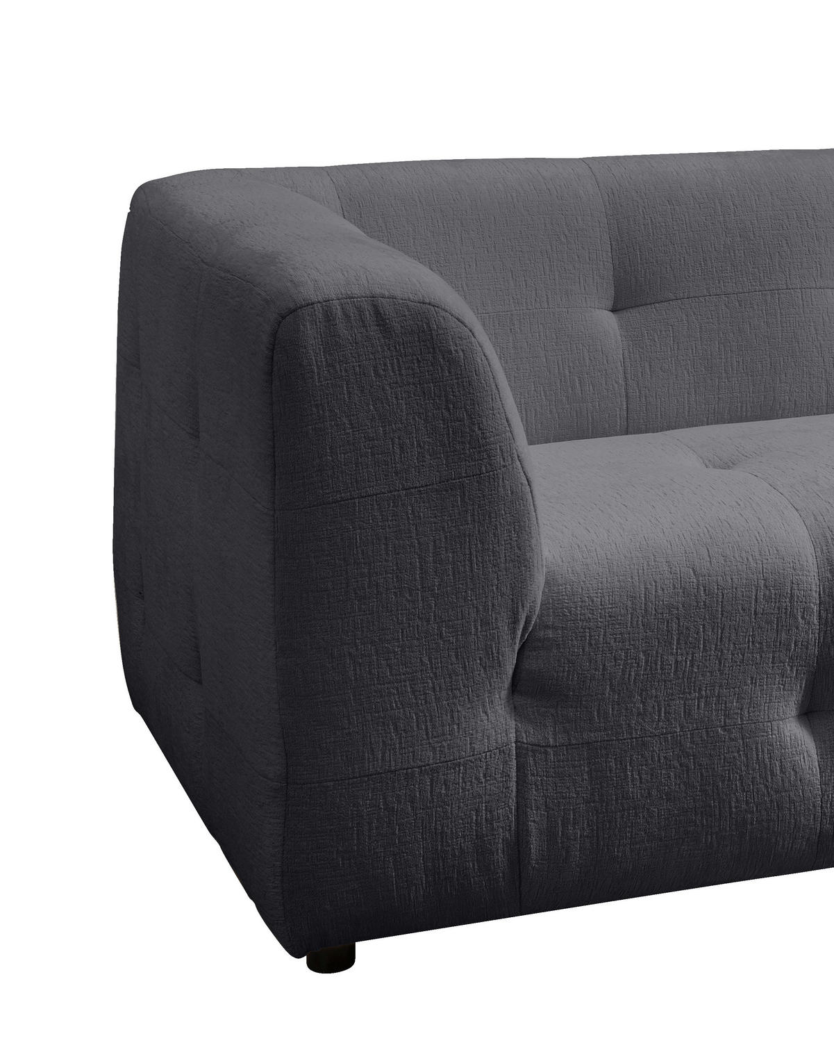 2-SITZER-SOFA in Mikrofaser Anthrazit  - Anthrazit/Schwarz, Design, Kunststoff/Textil (184/72/95cm) - Livetastic