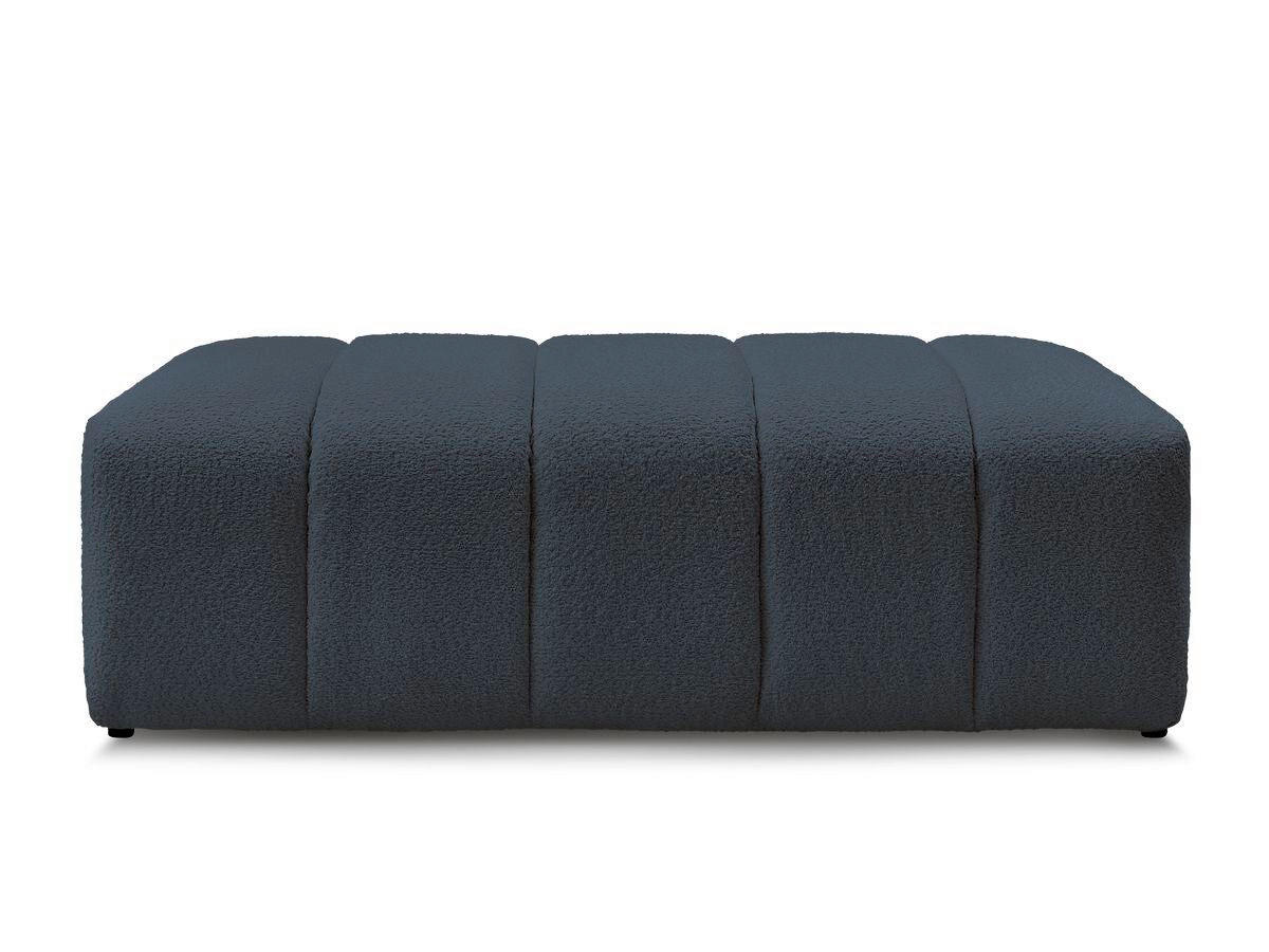 HOCKER ANNECY Bouclé Dunkelblau  - Schwarz/Dunkelblau, MODERN, Kunststoff/Textil (146/45/68cm)