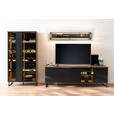 LOWBOARD  in 208/68/50 cm  - Eichefarben/Anthrazit, Design, Glas/Holz (208/68/50cm) - Novel