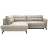 ECKSOFA in Flachgewebe, Leinenoptik Beige  208/247 cm  - Beige/Schwarz, Design, Textil/Metall (208/247cm) - Xora