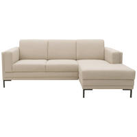 ECKSOFA in Webstoff Beige  214/146 cm  - Beige/Schwarz, Design, Textil/Metall (214/146cm) - LOOKS by W.Joop