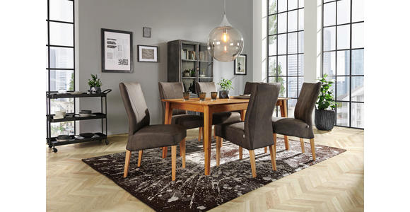 STUHL in Holz, Textil Eichefarben, Dunkelgrau - Eichefarben/Dunkelgrau, KONVENTIONELL, Holz/Textil (44/98/64cm) - Venda