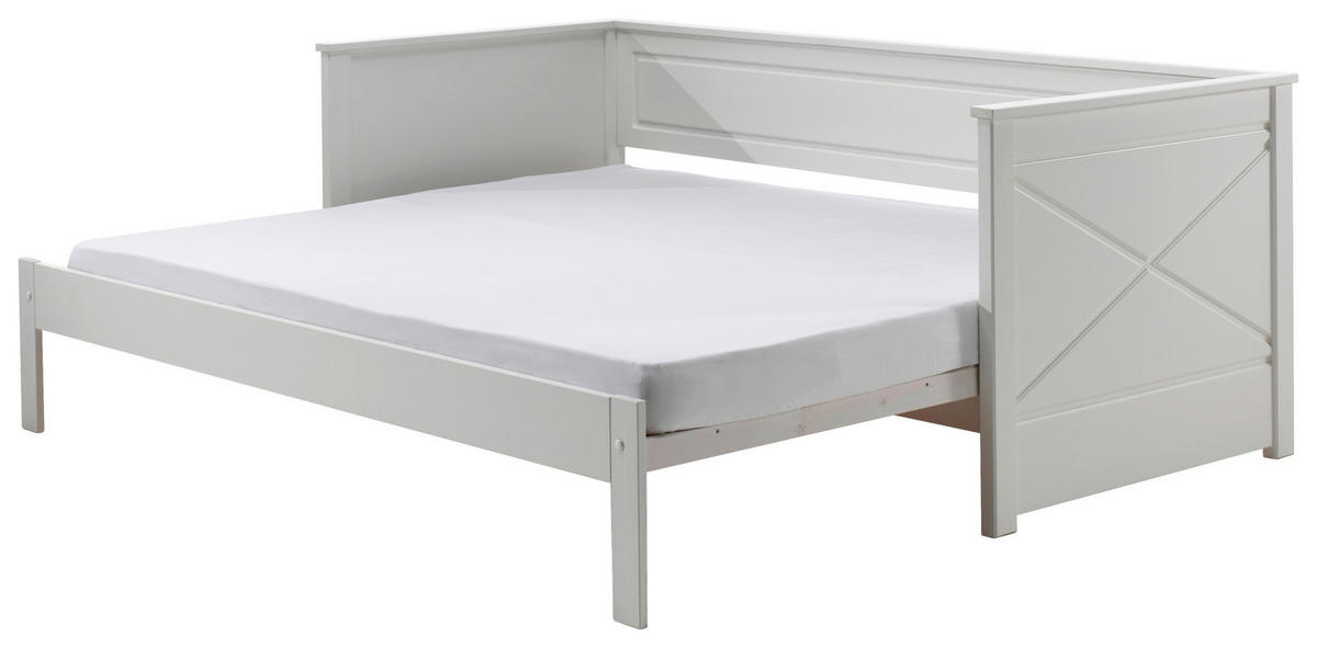 AUSZIEHBETT 90/200 cm  in Weiß  - Weiß, MODERN, Holz/Holzwerkstoff (90/200cm) - MID.YOU