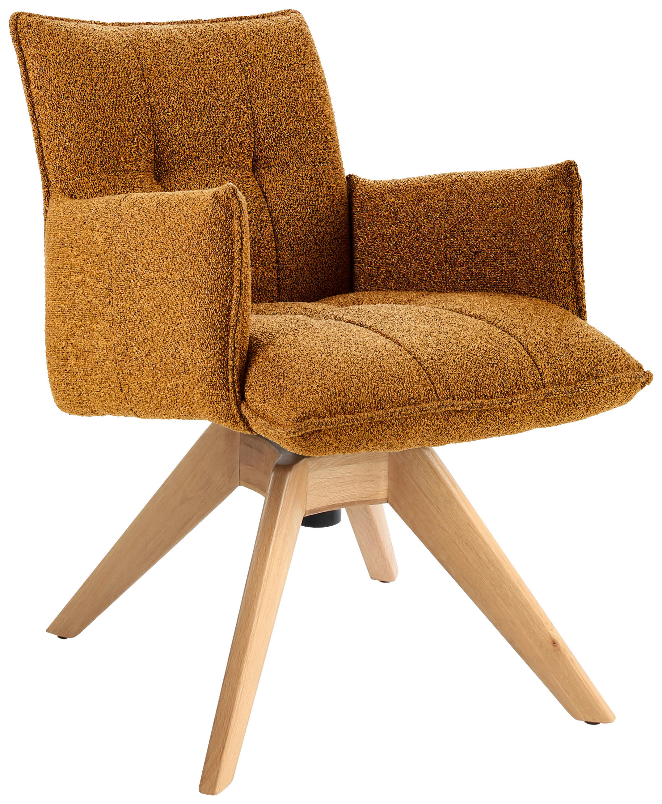 ARMLEHNSTUHL  in Webstoff  - Eichefarben/Bernsteinfarben, Design, Holz/Textil (57/86/65cm) - Valnatura