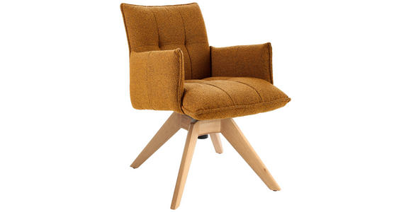 ARMLEHNSTUHL in Webstoff - Eichefarben/Bernsteinfarben, Design, Holz/Textil (57/86/65cm) - Valnatura