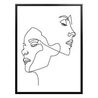 UMELECKÁ TLAČ, ľudia, 45/60 cm  - čierna/biela, Trend, kompozitné drevo/textil (45/60cm) - Monee