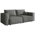 SOFA Webstoff Grau  - Schwarz/Grau, MODERN, Kunststoff/Textil (250/68/104cm) - Xora