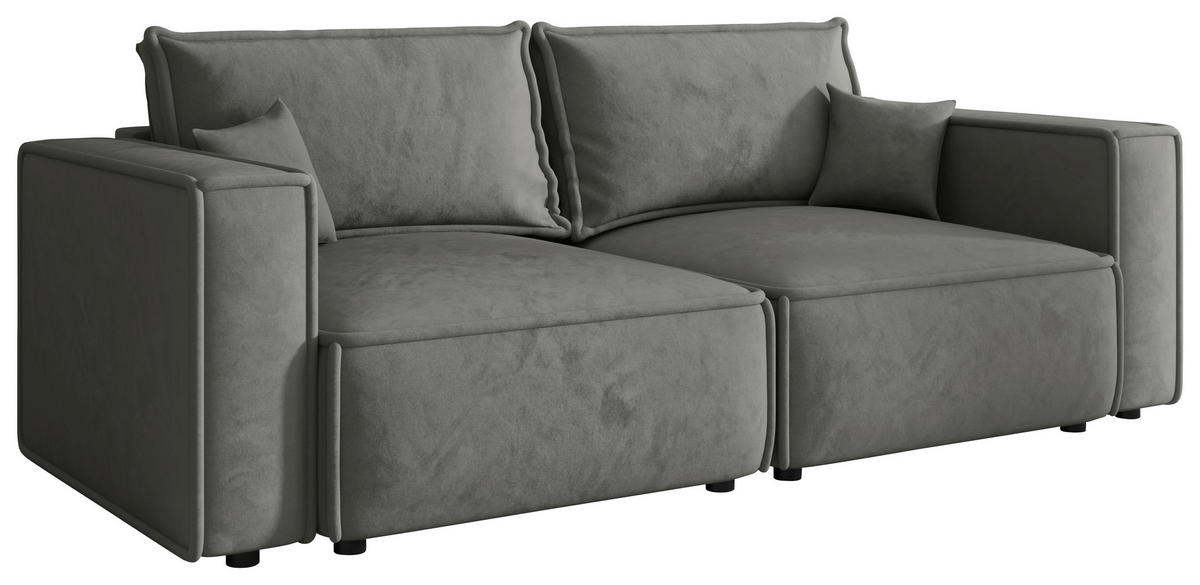 SOFA Webstoff Grau  - Schwarz/Grau, MODERN, Kunststoff/Textil (250/68/104cm) - Xora