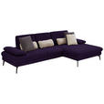 ECKSOFA in Chenille, Mikrofaser Aubergine, Violett  - Violett/Aubergine, Design, Textil/Metall (299/157cm) - Dieter Knoll