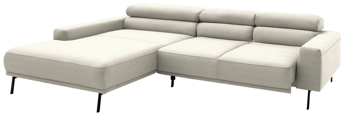 ECKSOFA Cord Naturfarben  - Schwarz/Naturfarben, Design, Textil/Metall (215-217/293cm) - Schöner Wohnen