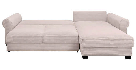 ECKSOFA Rosa Cord  - Schwarz/Rosa, KONVENTIONELL, Kunststoff/Textil (318/197cm) - Hom`in