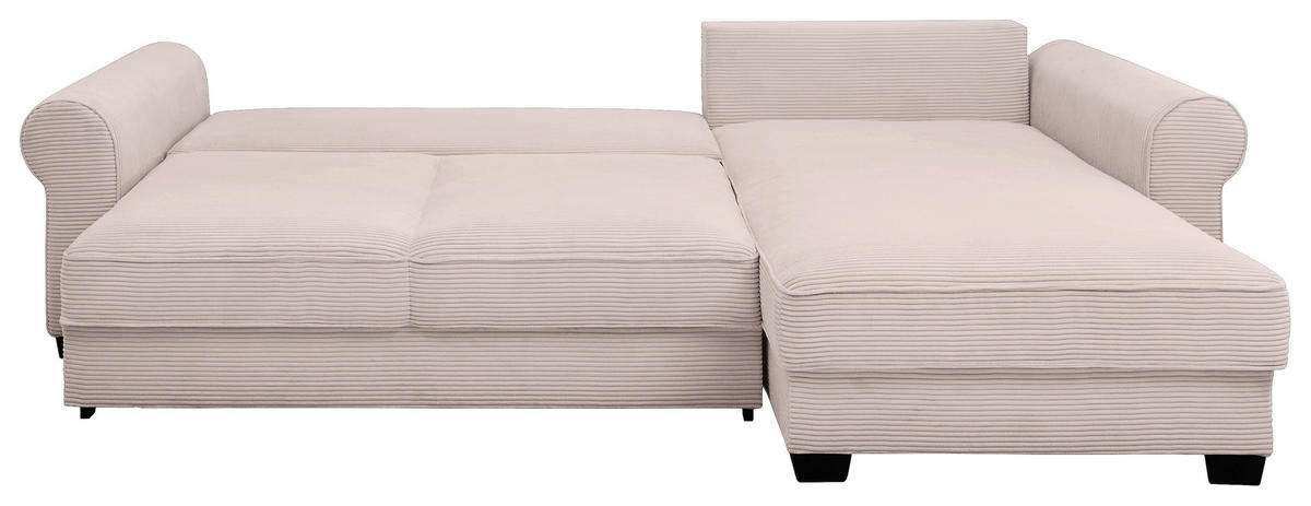 ECKSOFA in Cord Rosa  - Schwarz/Rosa, KONVENTIONELL, Kunststoff/Textil (318/197cm) - MID.YOU