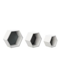 SET STENSKIH REGALOV - siva/bela, Konvencionalno, leseni material (30/25,6/20,5cm) - Playboy
