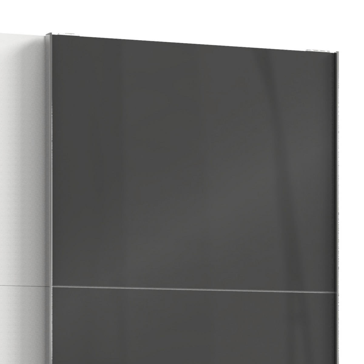 SCHWEBETÜRENSCHRANK in Grau, Weiss  - Chromfarben/Weiss, Modern, Glas/Holzwerkstoff (200/236/65cm) - MID.YOU