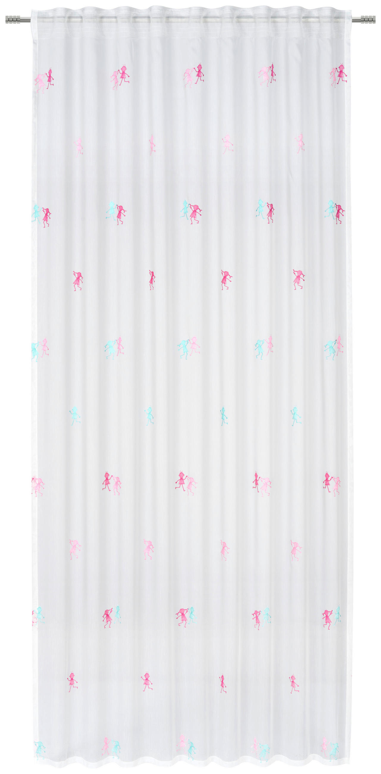 KINDERVORHANG transparent 145/245 cm - Türkis/Pink, Basics, Textil (145/245cm) - Ben'n'jen