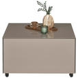 COUCHTISCH Flachglas 75/75/42 cm rechteckig Taupe  - Taupe, Design, Glas/Holzwerkstoff (75/75/42cm) - Novel
